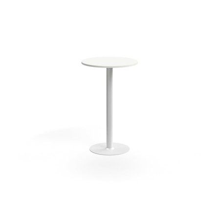 Bar table ALVA, Ø700x1100 mm, floor fixed, high pressure laminate, white