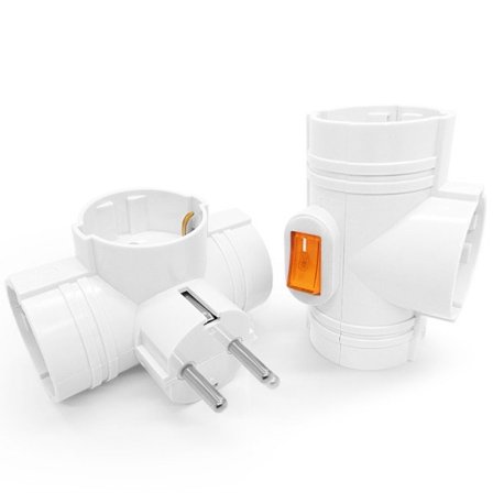 1 TO 3 Way EU Standard Strøm Adapter Socket 16A Travel Plugs