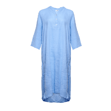 Tiffany 18970p, Long Shirt Dress With Pocket, Linen - Little Boy Blue Klänningar Dam S/M
