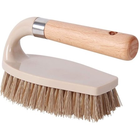 Skrubbebørste med håndtak Multifunksjonell rengjøringsbørste Stiv børste for innendørs utendørs bad kjøkken teppe gulv