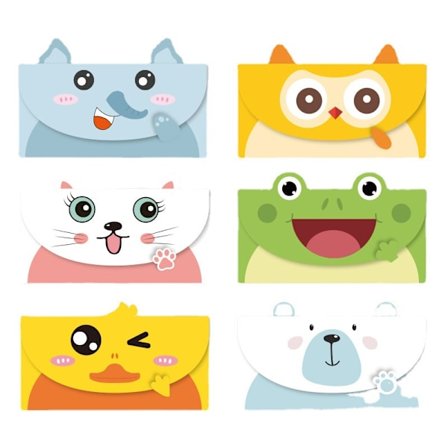 6 Takkekort med skogdyr