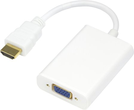 Deltaco HDMI-VGA8-K - Videokonverter - HDMI - VGA - hvit
