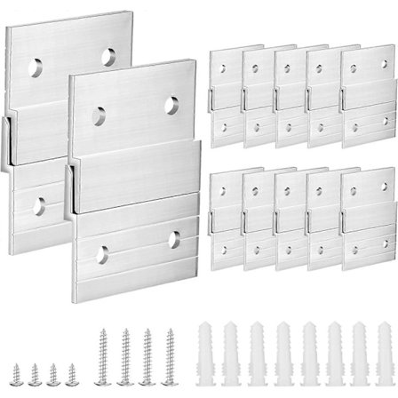 24 stk. Fransk klampe billedophæng kraftig aluminium Z-bar ophæng med skruer