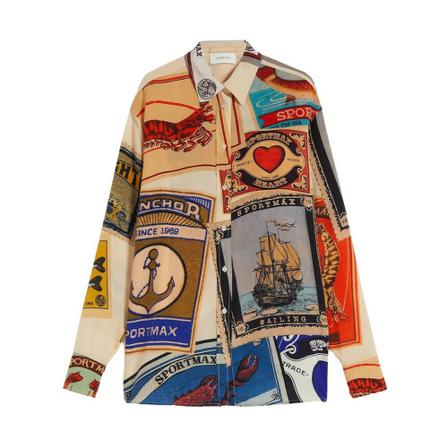 Sportmax - Skjortor - Vit - Dam - Storlek: L, Dam, Storlek: L