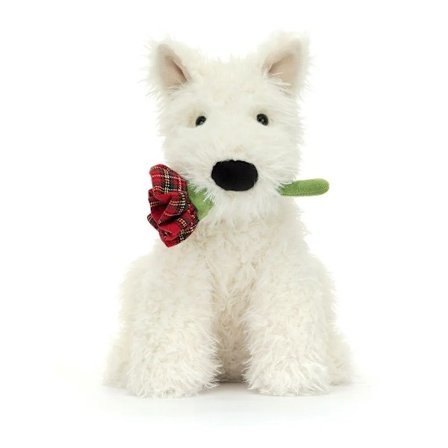 Jellycat Plys Munro Scottie Hund Rose Love You MUN2VSG med Tags 25 cm