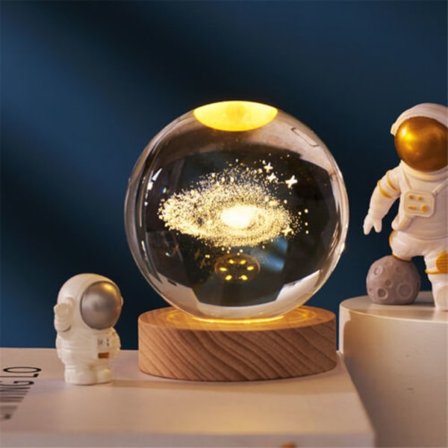LE Star Galaxy Moon Lamp 3 Crystal Ball Nattljus i sovrummet