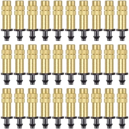 30 stycken justerbara kopparatomiseringsmunstycken droppbevattningsspruta 4/7mm atomisering mikrospridare