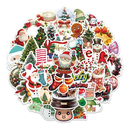 54 stk. Thosee julemærkater, vandtætte Xmas-festmærkater, børne- og ungdomsmærkater til scrapbog, Xmas-festfavorit