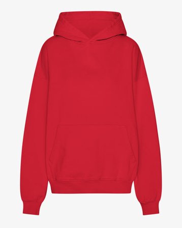 Organic Oversized Hood - Scarlet Red