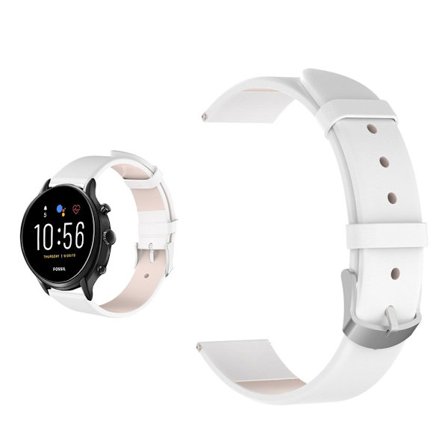 Fossil Gen 5 äkta läder klockarmband - vit