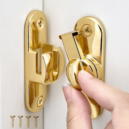 90/180 Graders Flip Skurdørslåer, Zinklegering Retvinklet Flip Portdørslåer Lås Hardware til Have Badeværelse Skab Vindue (Guld)