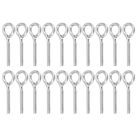 20 stk. M4 Øjebolt Rustfrit Stål Ringbolte Maskinsvejset Lukket Skrue Stang Øjeskrue Bolte