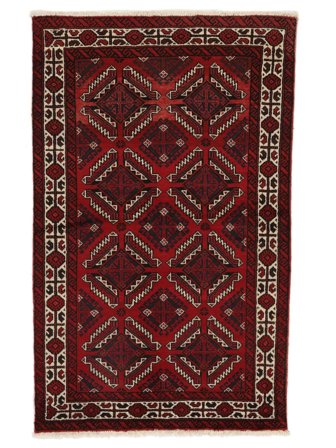 Tapis D'orient Baloutche 120X193 Noir/Rouge Foncé (Laine, Perse/Iran)