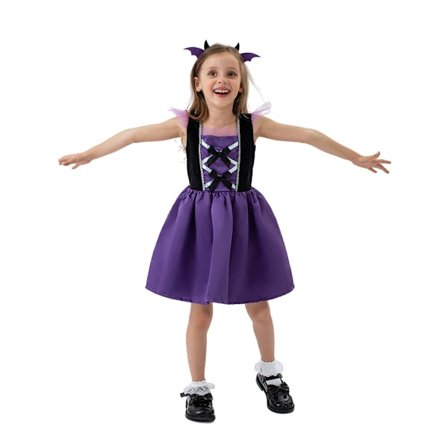 Karnevalshäxa Kostym för Flickor, Toddler Lila Häxklänning