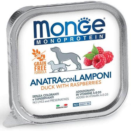 Monge Monoprotein Anatra Con Mirtilli Cibo Umido Per Cani Adulti