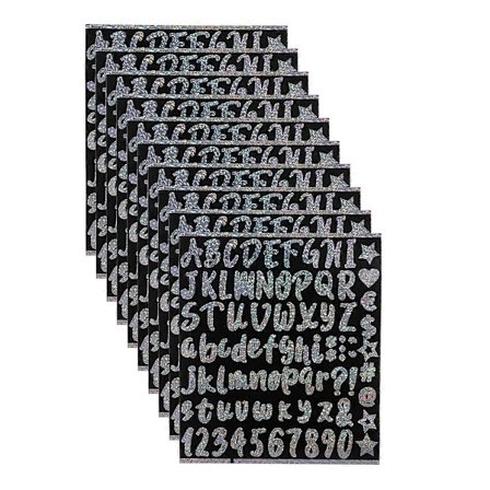 10 ark - Kopp Vinyl Bokstaver Klistremerker, Selvklebende Glitter Bokstav Navn Klistremerker, Fargerikt Glitter Vinyl Alfabet