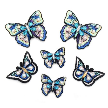 Butterfly Rhinestone Beaded Patches Sy på Crystal Patches