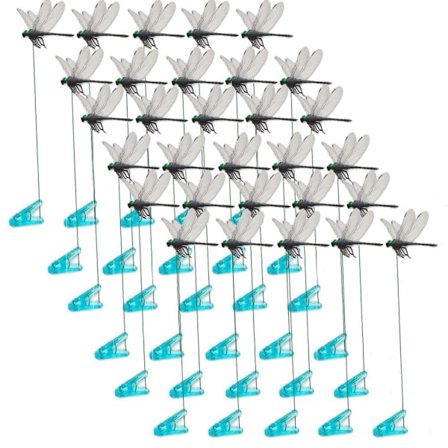 5/10/15/20/25/30 stk Svarte kunstige øyenstikkerklips – 3D realistiske øyenstikkere for hagedekorasjon, hattklips for innendørs og utendørs bruk