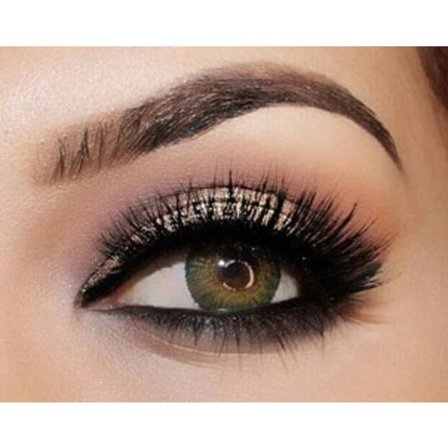 Grön -linser för både mörka och ljusa ögon, med linsetui