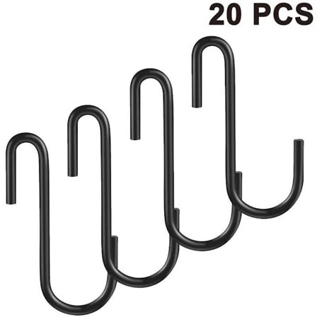 20-pak robusta S-kroge, grydeunderlag, hyldekroge, hængekroge, S-formede kroge til
