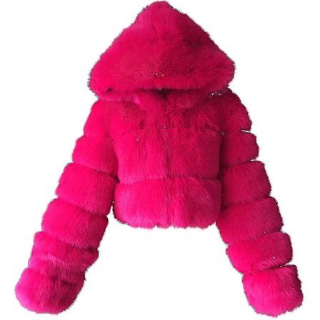 Faux Pelsfrakke Dame Med Hætte Cropped Bubble Frakker Fleece Kort Varm Jakker Plus Størrelse Vinterfrakker Til Kvinder Høj Kvalitet