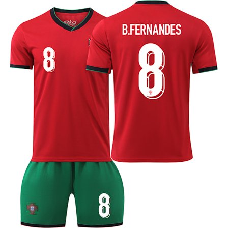 2425 Portugal Jersey UEFA Euro Børnefodboldtrøjesæt nr. 8 B.FERNANDES