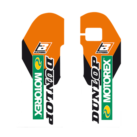 Vorkbeenbescherming Stickers Blackbird Dream 4 Oranje-Wit-Zwart - KTM 400 SX 2000-2002