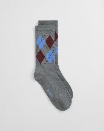 GANT Damen Karierte Argyle Socken (36-38) Grau