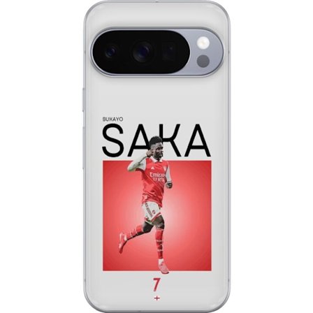 Google Pixel 10 Pro Gennemsigtig cover Bukayo Saka Arsenal England 16 assist følge skade fodbold fløj kreativ spiller med styrke hastighed og afgør