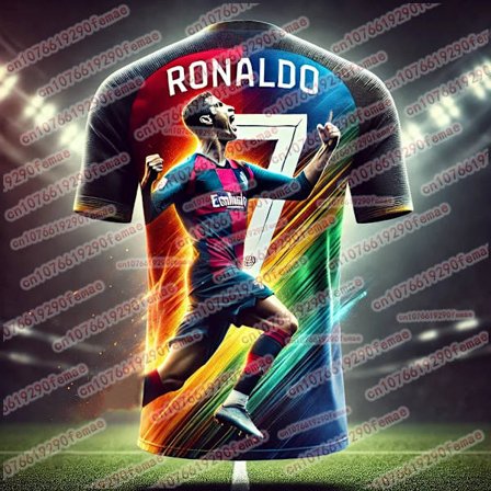 Sommer Ny Ronaldo Mote Trykt Herre Fan Minne T-skjorte Utendørs Pustende Hurtigtørkende Komfortabel Jersey