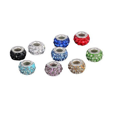 100 stk. glassperler med stort hull, perlesett DIY glassperler smykkeperler løse perler