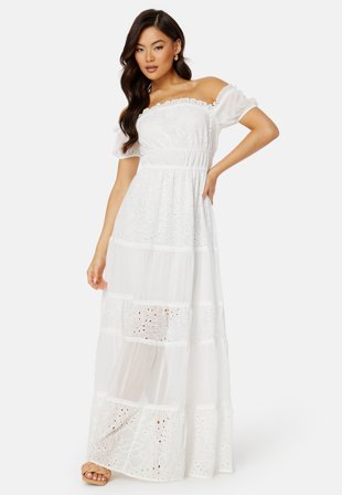 Guess Zena Long Dress G011 Pure White Klær