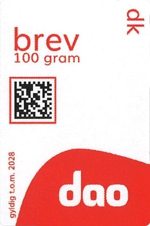 DAO brevmærke 100 gram - Danmark