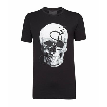 Philipp Plein T-shirt Round Neck SS Skull Sort, Herre T-shirts