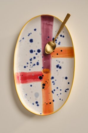 Jotex - Tallerken 43.5x27 Cm Multi - BLUE - Kjøp Tallerkener hos Jotex