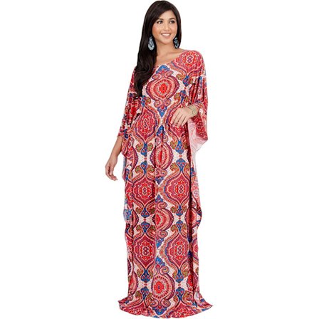 Dam Long Kaftan Boho Print Jersey Flowy Casual Abaya M
