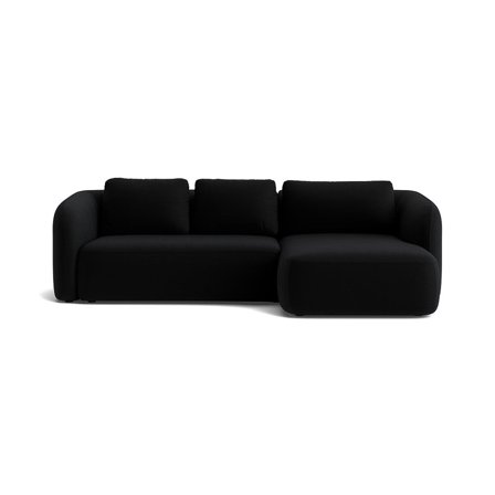 Trapani chaiselong sofa, højrevendt - Riviera Sort - 285x175x86 - Sofa, chaiselong