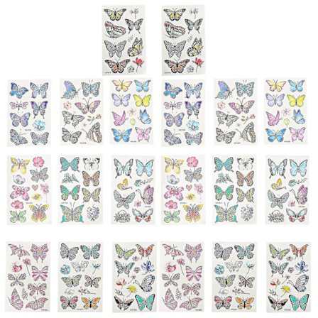 20 ark med sommerfugl midlertidige tatoveringer kropp falske tatoveringer for kvinner jenter barn