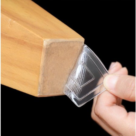 16 stk. firkantede silikone stolefodsbeskyttere, runde, firkantede stolefodsbeskyttere, skridsikre silikonepuder til møbelben, stole, T