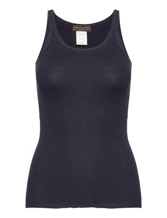 Silk Top W/ Elastic Blue Rosemunde