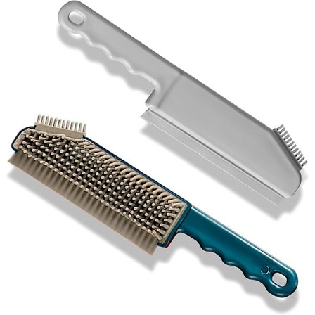 Skrubbebørste til rengøring, 3 i 1 multifunktionel blød gummibørste 2-pak (grå og blå) [dB}