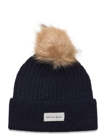 Pom Rib Beanie Navy Röhnisch