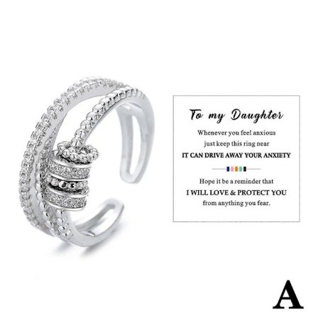 Till Min Dotter Fidget Ring Anti Stress Ringar med Pärlor Spinner För