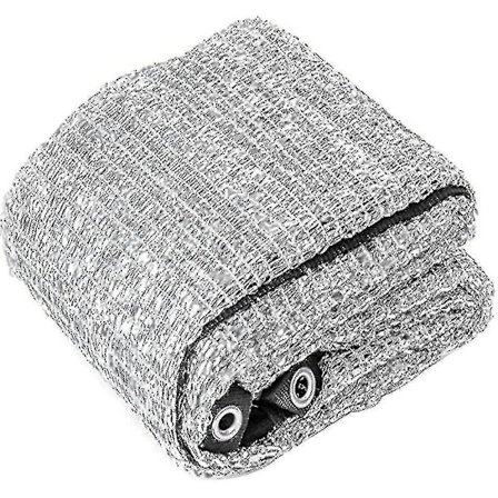 Aluminet skyggenet reflekterende Aluminet solskærmsnet UV-bestandigt net med øjer til blomster planter terrasse have sølv 3x3m