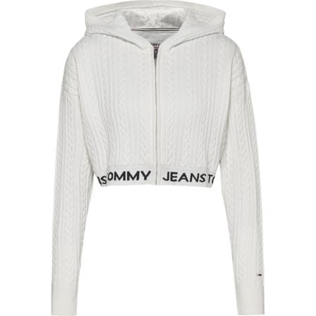 Tommy Hilfiger, Women& Tjw Bxy Crop Zip Waistband Hood Tommy Jeans Wit, Dames, Maat:S