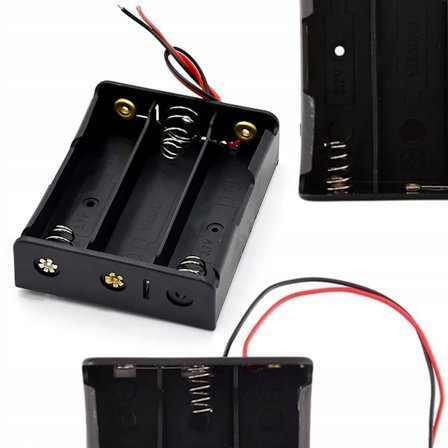 Batteriholder 3X18650 med Ledninger – Serieforbundet til DIY-Projekter | 100 Mm Ledning | Passer til 18650-Batterier