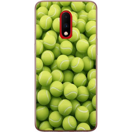 Kompatibel Mobilcover til OnePlus OnePlus 7 Mønster af grønne tennisbolde i høj detalje, sporty motiv med gentagende tekstur og stærke farver for