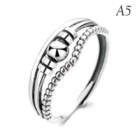 Ring Justerbar Öppning Fidget Ring Med Pärlsmycken Ring A5