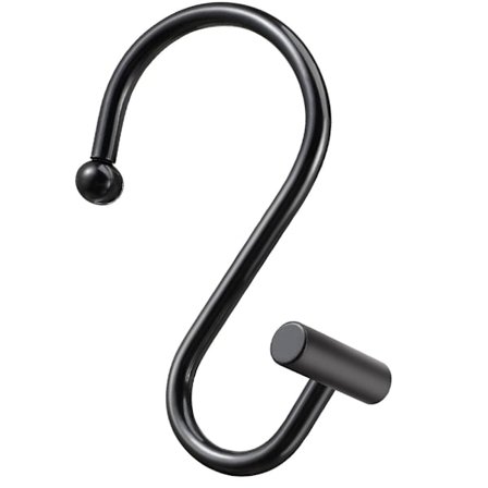 Svart 12 st Metall S Duschdraperi Krokar Draperier s Upphängd Cyl