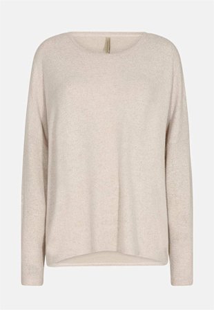 Soyaconcept - Ultrablød jerseytop i beigemeleret til damer i størrelse M (40) - Cellbes